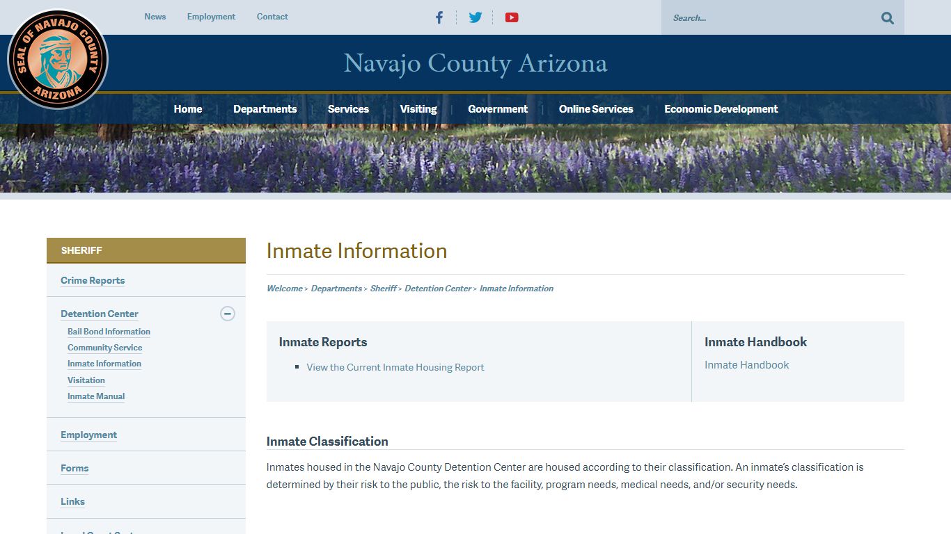 Inmate Information - Navajo County Arizona Government