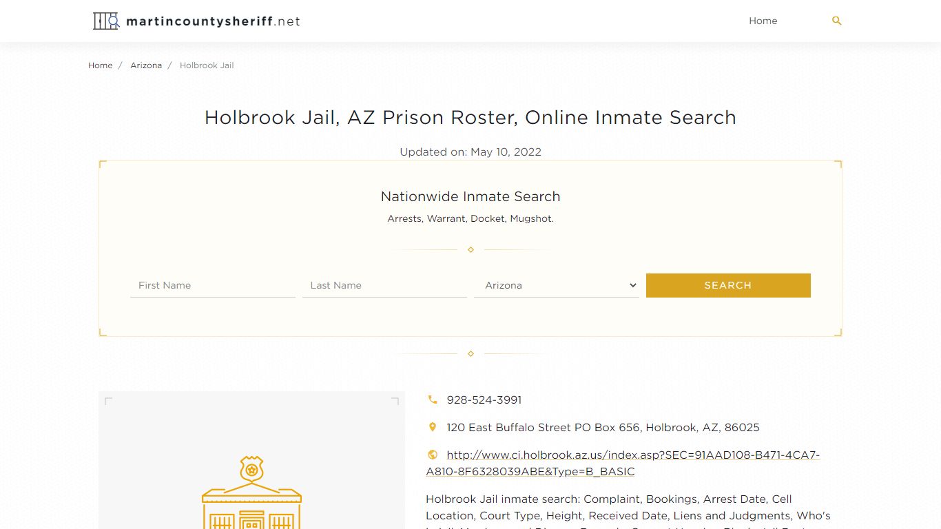 Holbrook Jail, AZ Prison Roster, Online Inmate Search ...