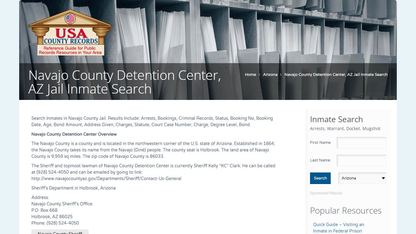 Navajo County Detention Center, AZ Jail Inmate Search ...